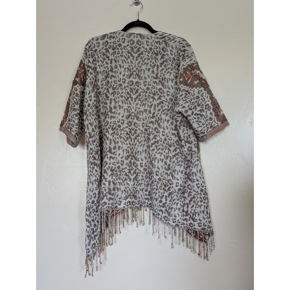 Soft Surroundings Open Cardigan Kimono Small/Medium Fringe Bohemian Chic‎ - Picture 5 of 10